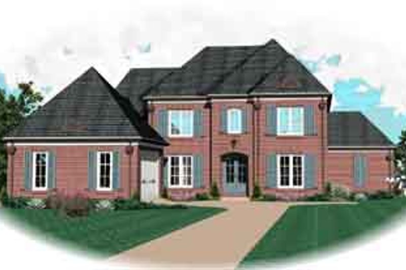 Exterior - Front Elevation 2 for European House Plan #81-1191 - 4 bed, 3 bath