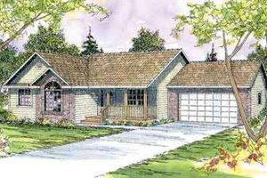 Ranch Exterior - Front Elevation Plan #124-442