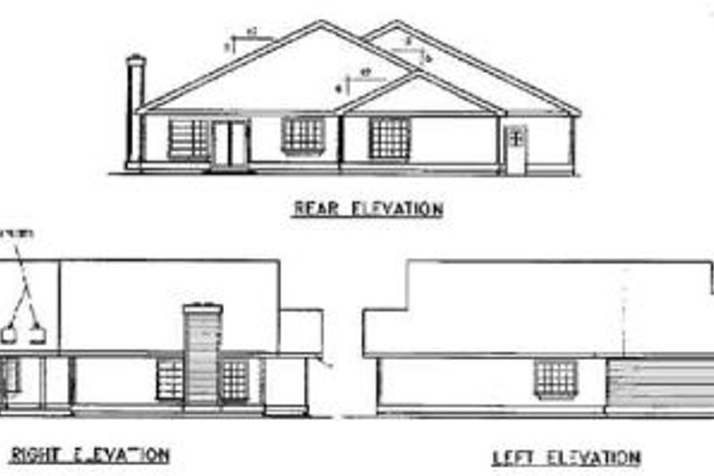 House Plan Design - Exterior - Rear Elevation for Traditional House Plan #60-496 - 3 bed, 2 bath