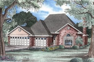 Southern Exterior - Front Elevation Plan #17-107