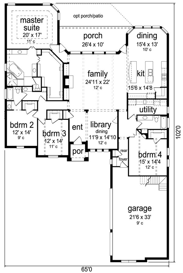 Home Plan - European Floor Plan - Main Floor Plan #84-600