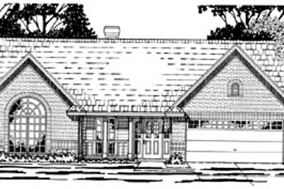 Exterior - Front Elevation for Traditional House Plan #42-227 - 3 bed, 2 bath