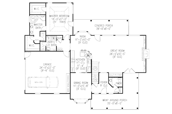 Floor Plan - Main Floor for Farmhouse House Plan #11-205 - 4 bed, 5 bath