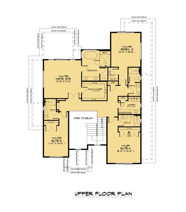 Modern Floor Plan - Upper Floor Plan #1066-189