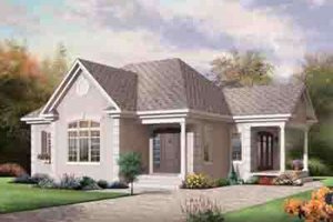 Cottage Exterior - Front Elevation Plan #23-617