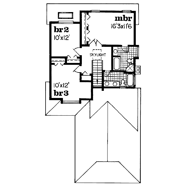 Traditional Floor Plan - Upper Floor Plan #47-408