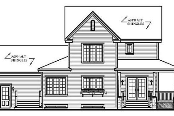 Exterior - Rear Elevation for Country House Plan #23-589 - 3 bed, 2.5 bath