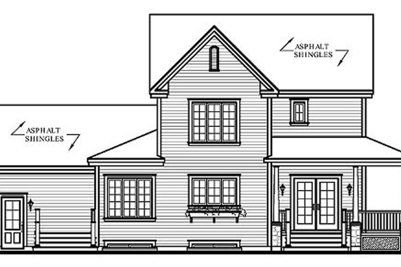 Dream House Plan - Exterior - Rear Elevation for Country House Plan #23-589 - 3 bed, 2.5 bath