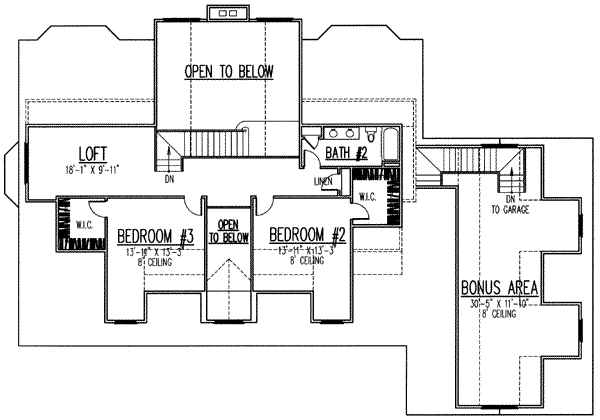 Country Floor Plan - Upper Floor Plan #9-110