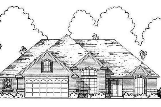 Exterior - Front Elevation for European House Plan #40-416 - 3 bed, 2 bath