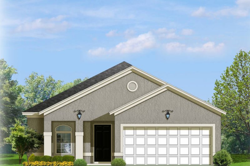 Home Plan - Exterior - Front Elevation 3 for Adobe / Southwestern House Plan #1058-95 - 3 bed, 2 bath