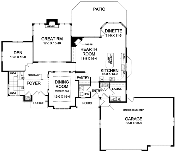 House Plan Design - Country Floor Plan - Main Floor Plan #328-427