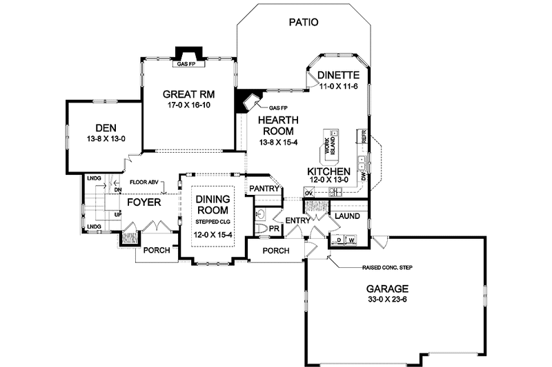 House Plan Design - Floor Plan - Main Floor for Country House Plan #328-427 - 4 bed, 3.5 bath