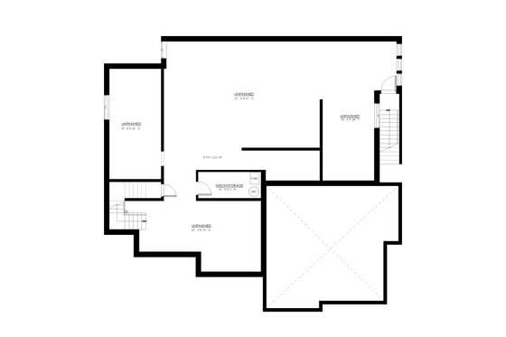 Floor Plan - Lower Floor for Farmhouse House Plan #1114-86 - 4 bed, 3.5 bath