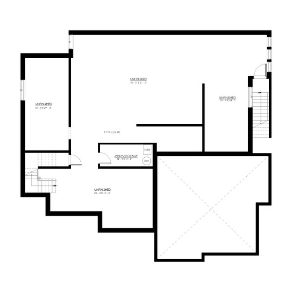 Home Plan - Farmhouse Floor Plan - Lower Floor Plan #1114-86