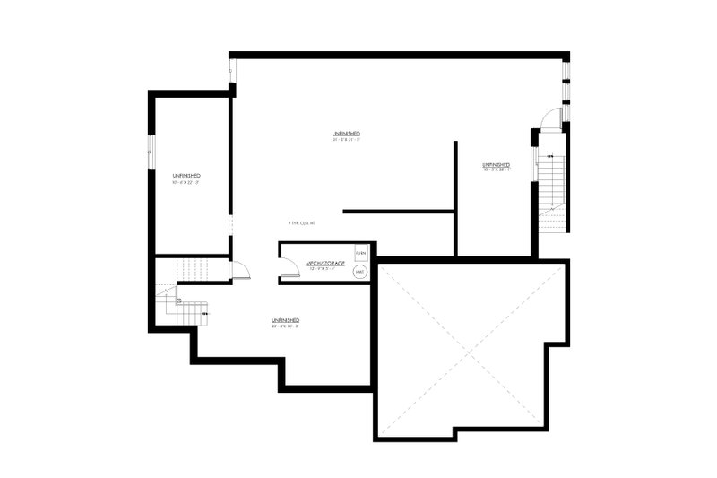 Home Plan - Floor Plan - Lower Floor for Farmhouse House Plan #1114-86 - 4 bed, 3.5 bath