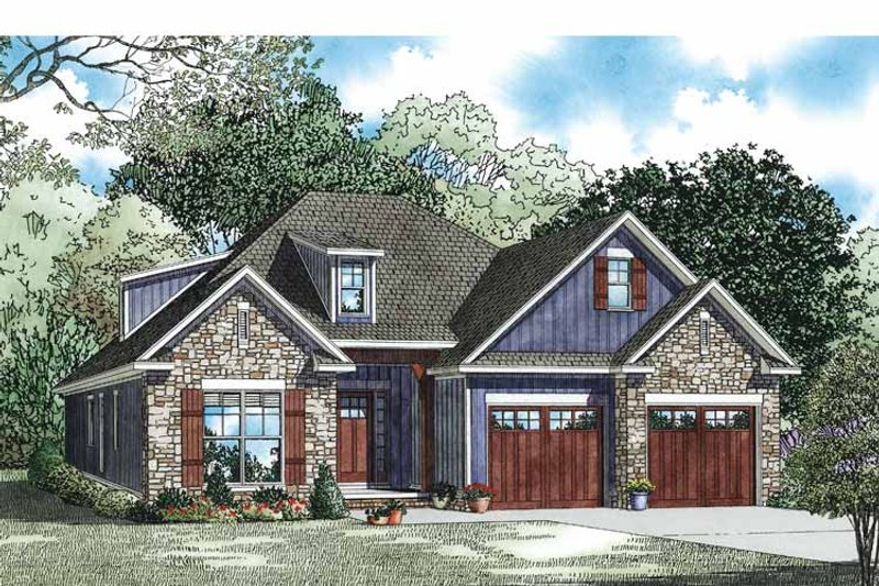 Home Plan - Exterior - Front Elevation 3 for Country House Plan #17-3356 - 3 bed, 2 bath