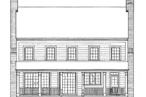 Exterior - Rear Elevation for Country House Plan #72-974 - 3 bed, 2.5 bath
