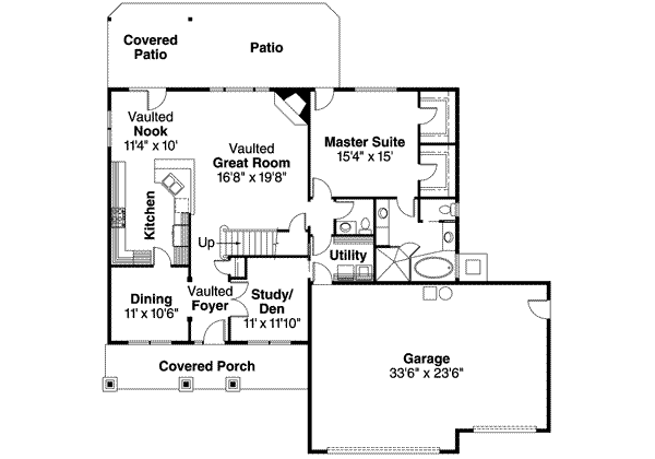 Home Plan - Farmhouse Floor Plan - Main Floor Plan #124-517
