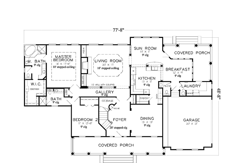 Home Plan - Floor Plan - Main Floor for Country House Plan #968-30 - 3 bed, 3.5 bath