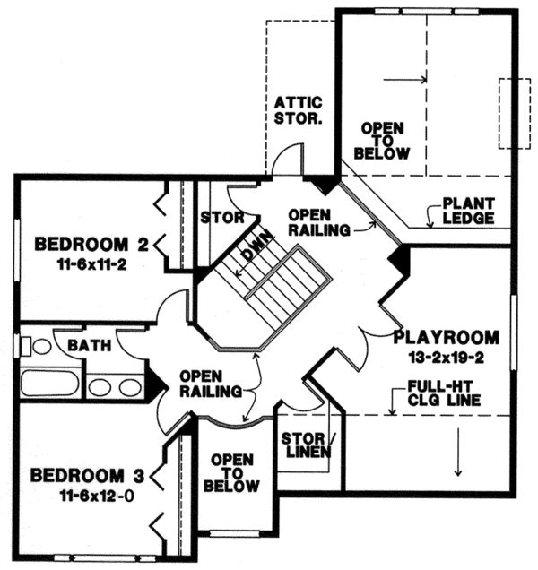 Architectural House Design - Country Floor Plan - Upper Floor Plan #966-42