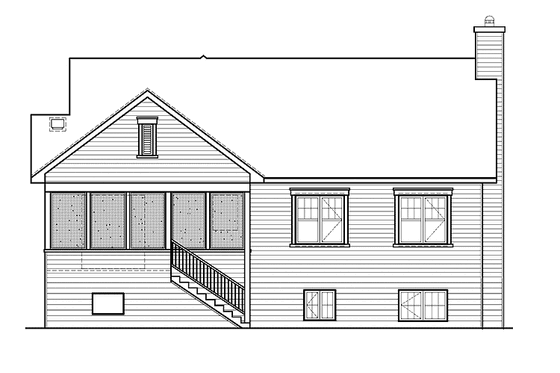 Exterior - Rear Elevation for Colonial House Plan #23-2521 - 4 bed, 2 bath