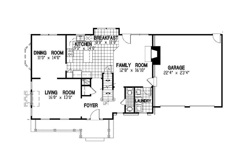 House Plan Design - Floor Plan - Main Floor for Country House Plan #953-79 - 4 bed, 2.5 bath