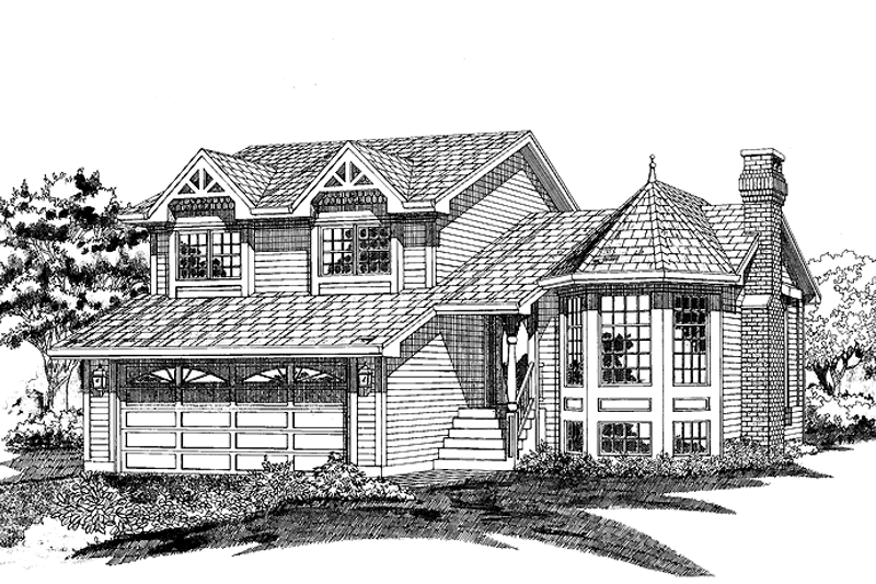 Architectural House Design - Victorian Exterior - Front Elevation Plan #47-739