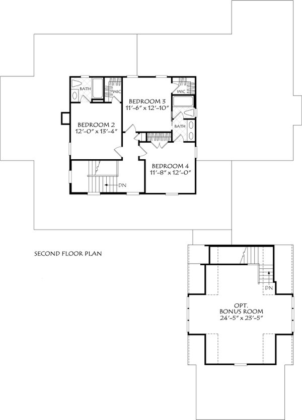House Blueprint - Farmhouse Floor Plan - Upper Floor Plan #927-1021