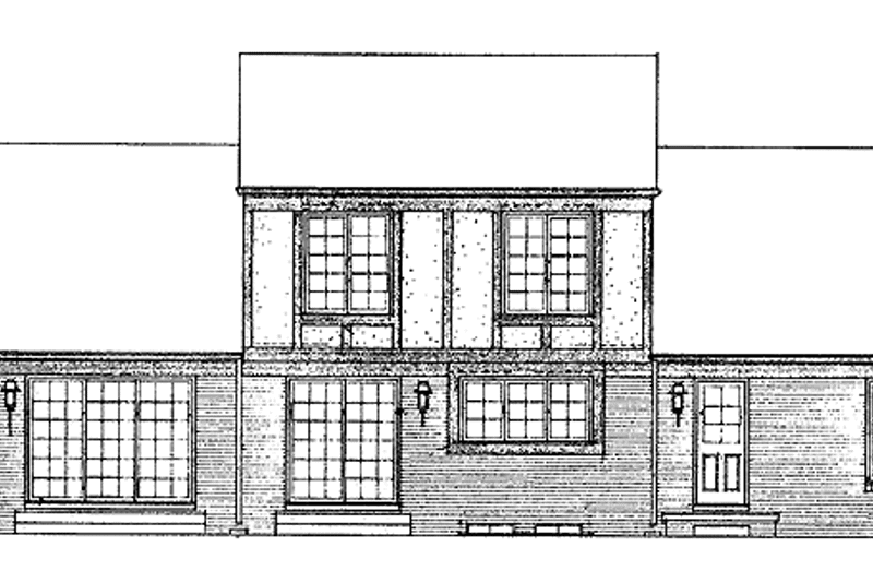 Home Plan - Exterior - Rear Elevation for Tudor House Plan #72-801 - 3 bed, 3 bath