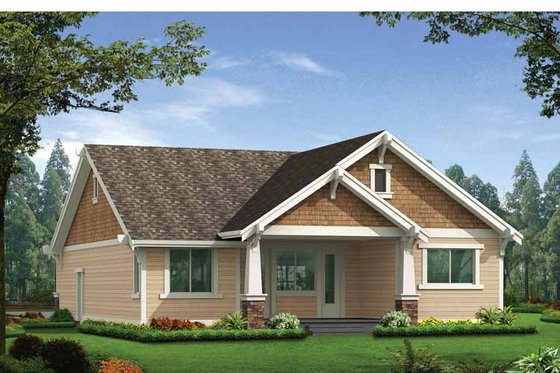 Exterior - Rear Elevation for Craftsman House Plan #132-529 - 3 bed, 2 bath