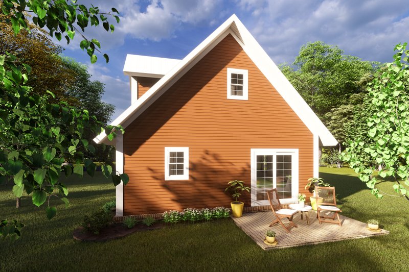 Dream House Plan - Exterior - Rear Elevation for Cabin House Plan #513-2208 - 2 bed, 2 bath