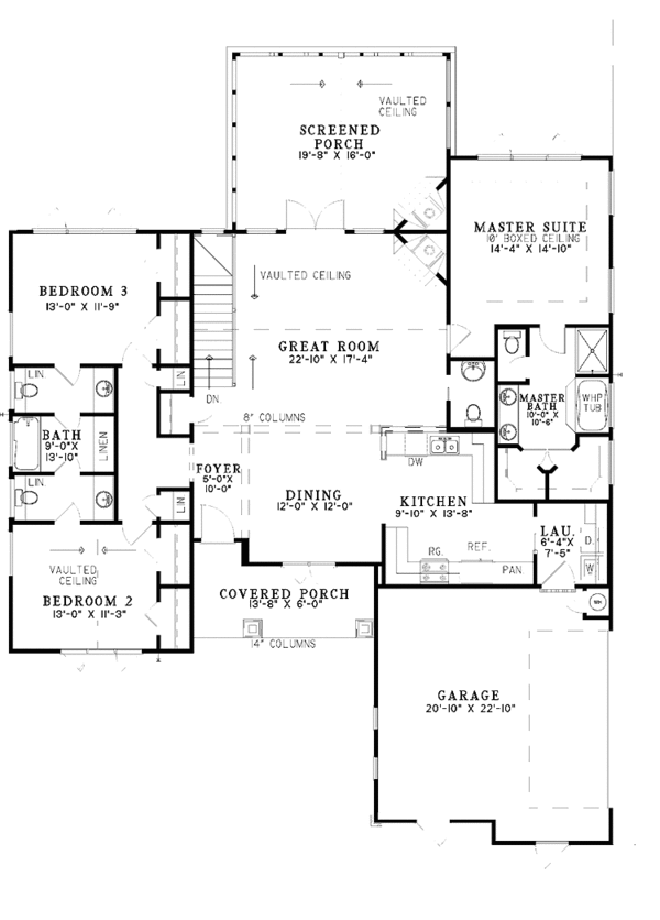 Architectural House Design - Country Floor Plan - Main Floor Plan #17-3289