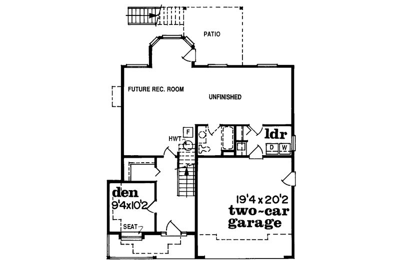 House Blueprint - Floor Plan - Main Floor for Country House Plan #47-790 - 3 bed, 2 bath
