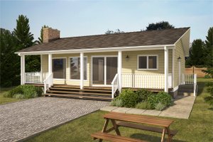 Cottage Exterior - Front Elevation Plan #126-215