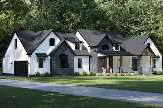 Exterior - Front Elevation for Farmhouse House Plan #1089-9 - 3 bed, 3 bath
