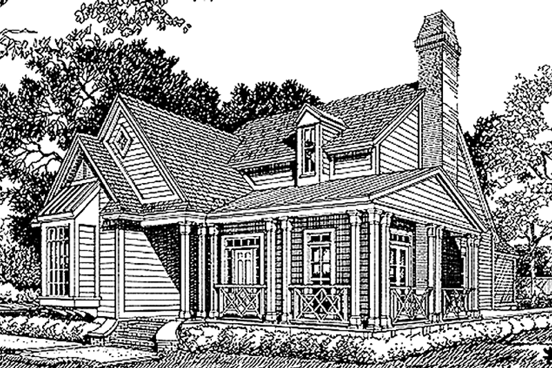 House Blueprint - Country Exterior - Front Elevation Plan #985-13