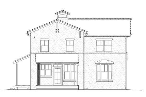 Exterior - Rear Elevation for Mediterranean House Plan #1042-2 - 3 bed, 2.5 bath