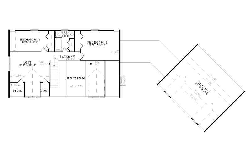 Home Plan - Floor Plan - Upper Floor for Log House Plan #17-2945 - 3 bed, 2.5 bath