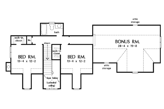 Floor Plan - Upper Floor for Country House Plan #929-509 - 3 bed, 2.5 bath