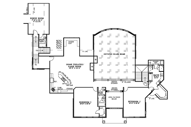 Home Plan - Floor Plan - Upper Floor for Traditional House Plan #17-2784 - 4 bed, 6.5 bath