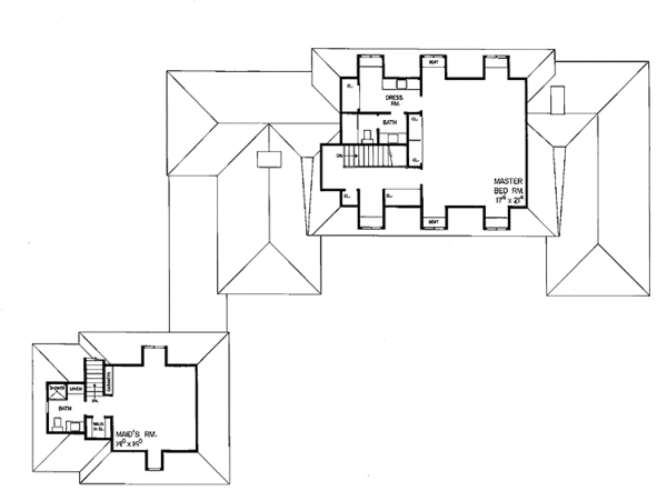 House Blueprint - Country Floor Plan - Upper Floor Plan #72-579