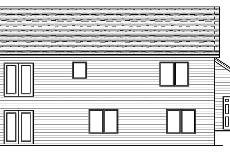 House Blueprint - Exterior - Rear Elevation for Contemporary House Plan #51-589 - 2 bed, 1 bath