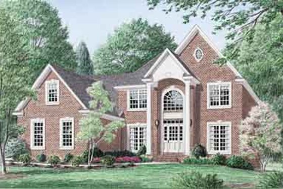 Exterior - Front Elevation for Traditional House Plan #34-209 - 4 bed, 2.5 bath