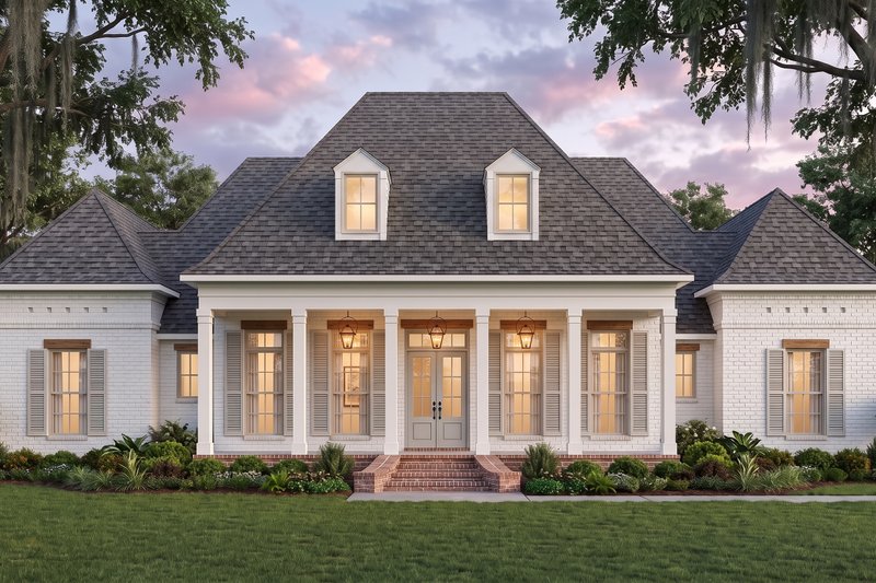 Architectural House Design - Exterior - Front Elevation 2 for Southern House Plan #1074-141 - 4 bed, 4.5 bath