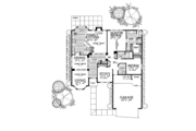 Mediterranean Style House Plan - 3 Beds 2 Baths 1898 Sq/Ft Plan #72-954 Floor 