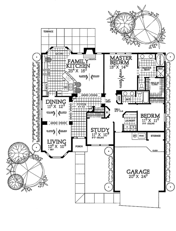 Home Plan - Mediterranean Floor Plan - Main Floor Plan #72-954