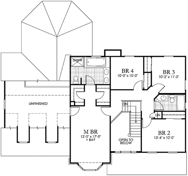 House Design - Country Floor Plan - Upper Floor Plan #1029-15