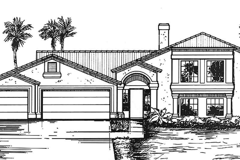 Architectural House Design - Mediterranean Exterior - Front Elevation Plan #320-1466