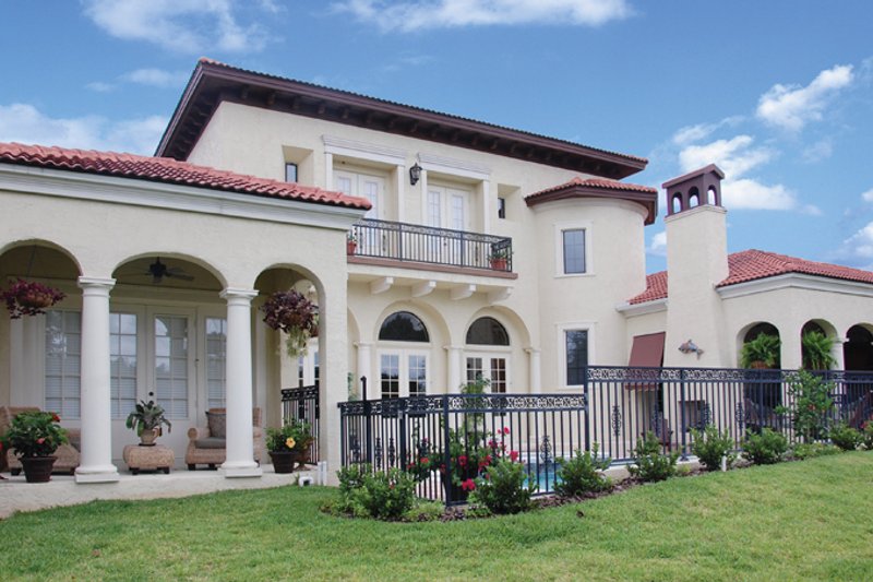 Architectural House Design - Exterior - Rear Elevation for Mediterranean House Plan #1058-17 - 5 bed, 4 bath